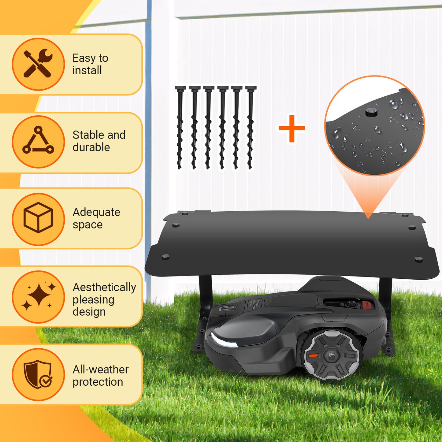 Robotmaaier Overkapping – Tuinrobot Garage – Robotgrasmaaier Bescherming – Robotmaaier Shelter – Opvouwbare Overkapping – Compact Formaat 73x57x40 cm – Duurzaam Kunststof