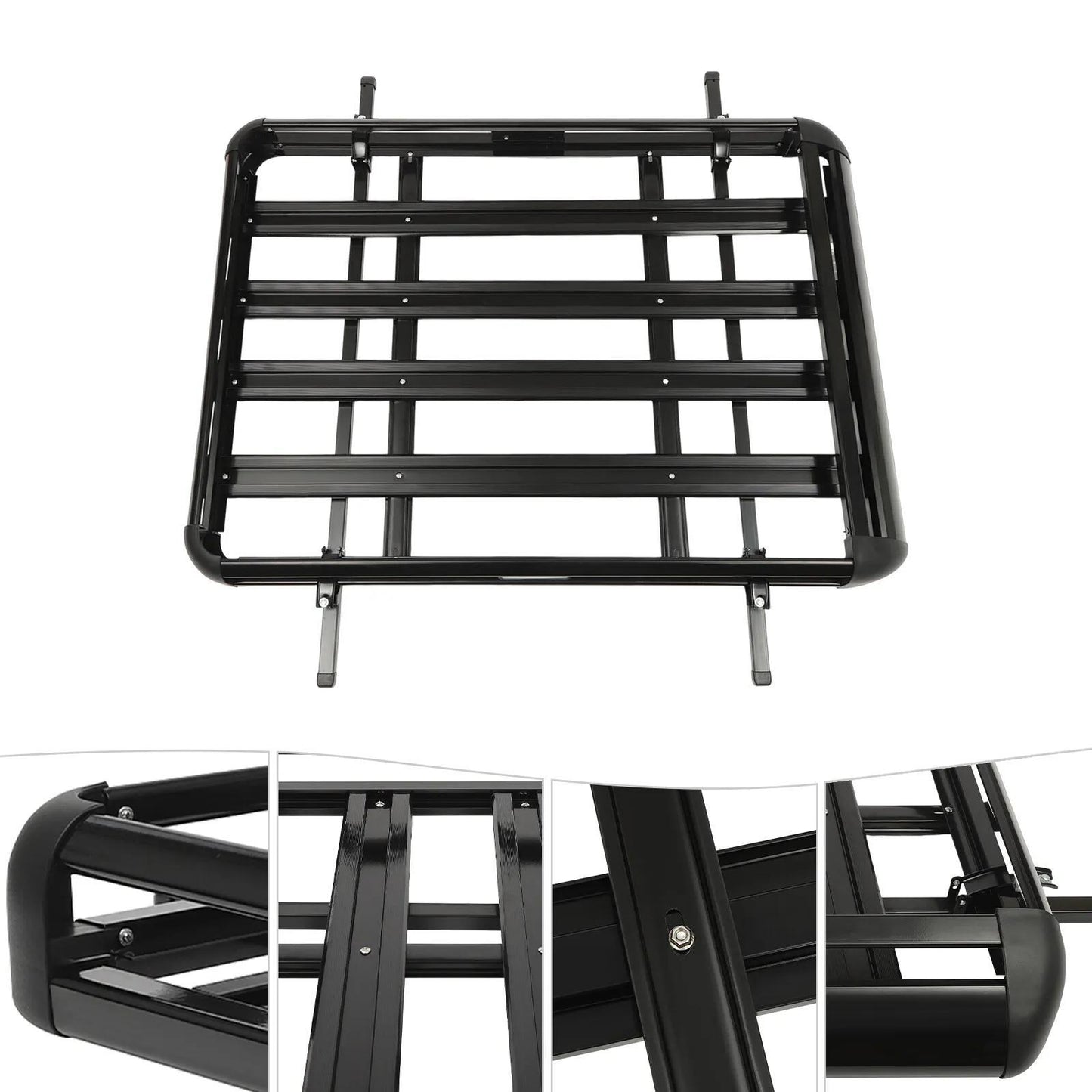 Universele Aluminium Dakdrager Mand – Dakkoffer – Autodrager – Dakbak – Rooftop Cargo Carrier – 140 cm – Verstelbaar – Sterk & Duurzaam – Zwart
