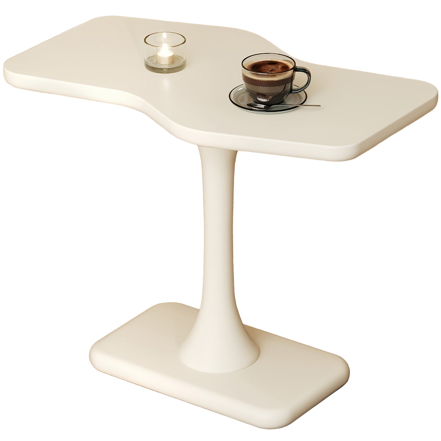 Salontafel – Bijzettafel – Koffietafel – Nachttafel – Sidetable – Melkwit – Compact Formaat – Duurzaam Hout