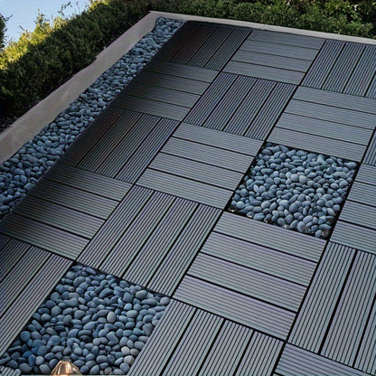 54-delige Kunststof Vloertegels – Interlocking Terrastegels – Balkon Tegels – Patio Tegelvloer – Buiten Vloerplanken – Waterdicht PP Materiaal – Gemakkelijk Klik Systeem