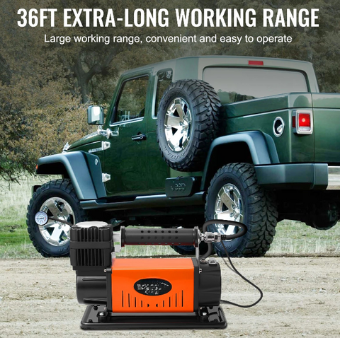 Luchtcompressorpomp - 12V - 150PSI - 30MPA - Draagbaar - voor vrachtwagen Jeep voertuig & SUV bandenpomp - QUORE