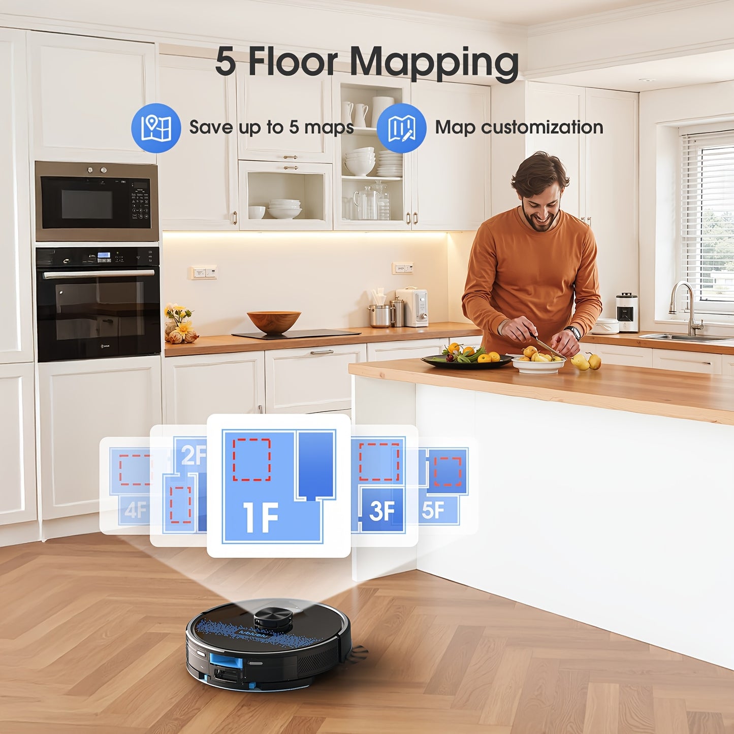 Robotstofzuiger SL60Ultra – Robotstofzuiger Met Dweilfunctie – Automatische Stofzuiger – Slimme Schoonmaakrobot – Draadloze Stofzuiger – 4500Pa Zuigkracht – Intuïtieve App- En Spraakbediening