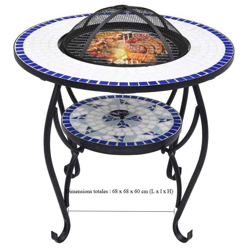 68cm Blue and White Fireplace Table Suitable for Fireplace Side Storage Living Room Decoration Matching Leisure Items Placement, Home Decor, Leisure Item Holder, Decorative Table, Display Stand, Accent Table, Fire Pit Outdoor