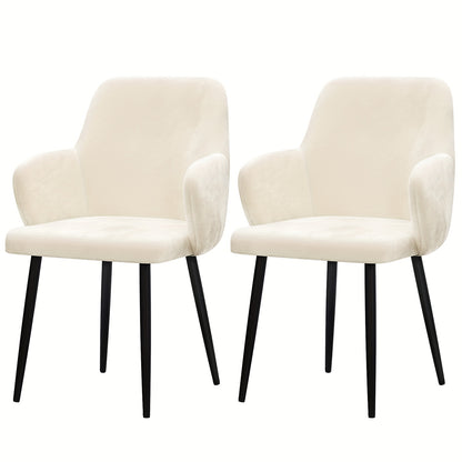 Eetkamerstoel – Stoel – Kuipstoel – Armstoel – Vergaderstoel – Fluwelen Bekleding – Hoog Metalen Frame – Set van 2 Hoogwaardige Comfortabele Stoelen