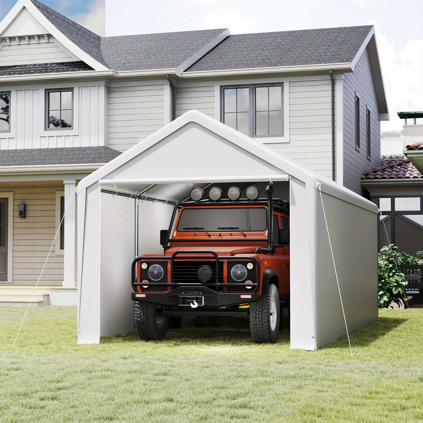 Carport Tent – Garage Tent – Opvouwbare Overkapping – Opslagtent – Auto Tent – 4x6 Meter – Stevig Metalen Frame – Afneembare Zijwanden