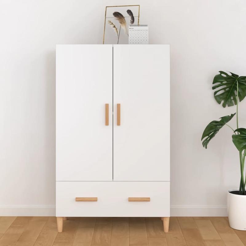 Opbergkast – Kasten – Opbergmeubel – Ladekast – Opbergrek – Wit – Compact Design – 3 Lades & Open Schappen – Kunststof Hout Met Metalen Handgrepen