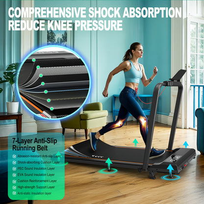 MettleMatic sports equipment for home Treadmill for Home - Walking Pad with 2.25HP Motor, 100kg Load Capacity, 1-6 km/h Speed, with Incline, 7-Layer Running Surface, No Installation Required, Wide Portable Treadmill With Hand