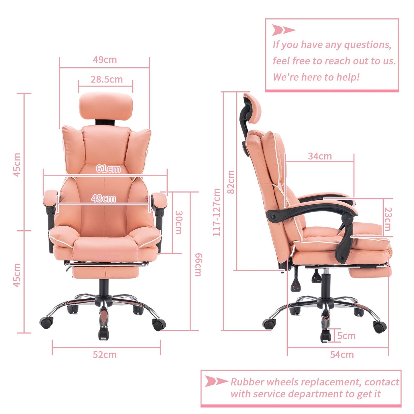 Executive Office Chair with Foot Rest High Back Office Chair Computer Gaming Chairs Black