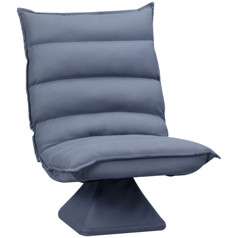 Vloerstoel – Zitzak – Fauteuil – Loungestoel – Grijs – Verstelbare Rugleuning 5-Posities – 360° Draaibare Zitting