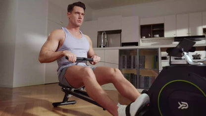 Roeitrainer – Roeimachine – Fitnessapparaat – Fitnessroeier – Magnetische Rower – 16 Weerstandsniveaus – Compact Met Wieltjes