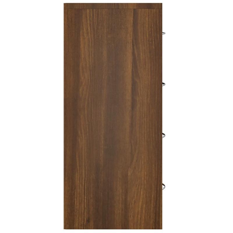 Ladekast – Ladenkast – Kommode – Opbergkast – Bruin – 4 Lades – Compact Formaat 60x30,5x71 cm – Hout & Metaal