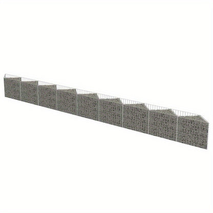 Gabion muur – Steenkorf – Tuinwand – Metaalwand – Stalen Omheining – Gegalvaniseerd Staal – Afmeting 630x30x50 cm – Duurzaam en Weerbestendig