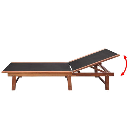 Ligstoel – Tuinstoel – Loungestoel – Ligbed – Verstelbare Rugleuning – Acaciahout – Waterbestendig Textiel