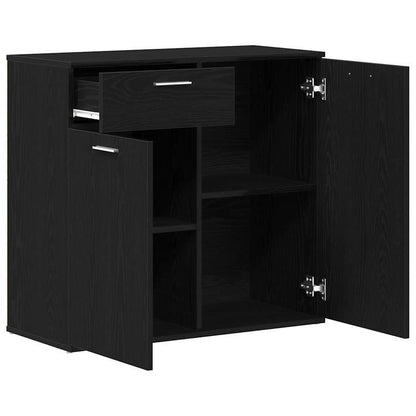 Ladekast – Kommode – Opbergkast – Dressoir – Ladenkast – Mat Zwart Met Gouden Handgrepen – Massief Hout, Volledig Gemonteerd