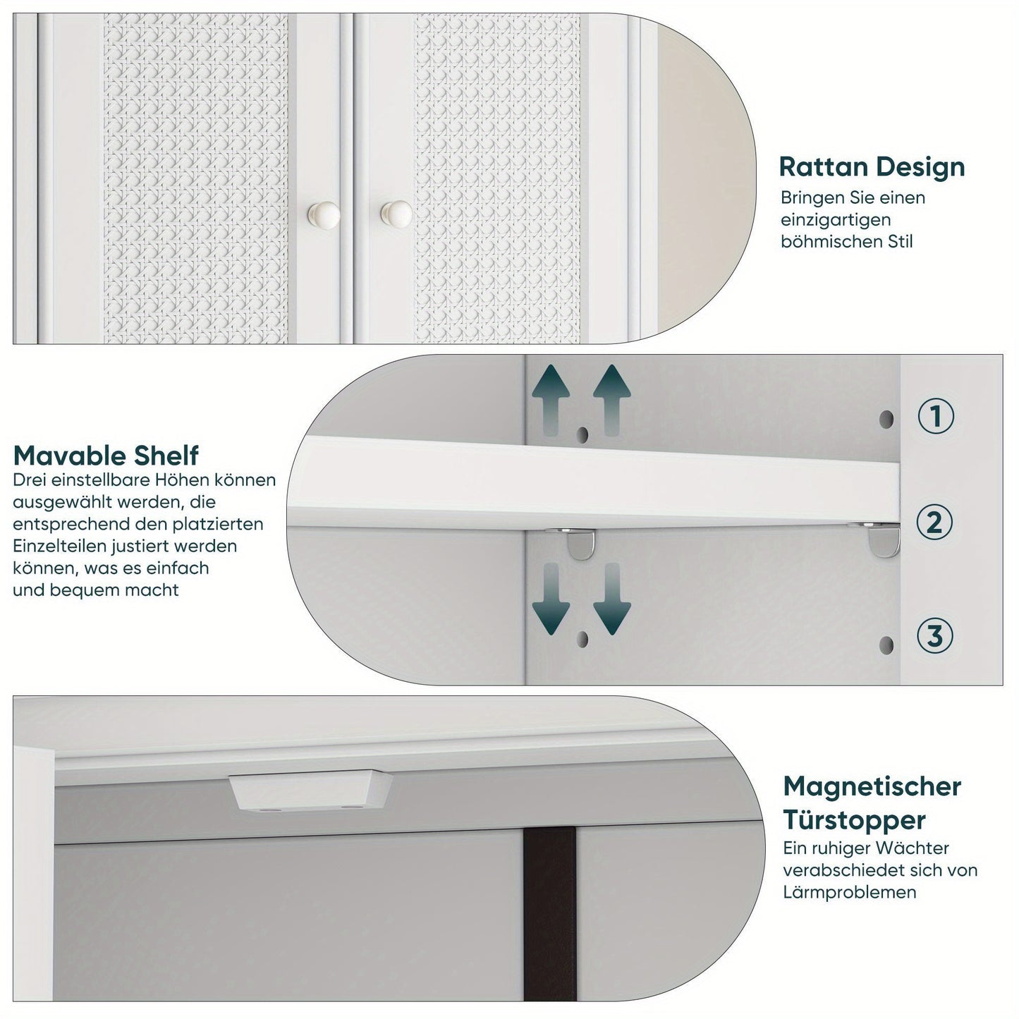 Badkamerkast – Wandkast – Opbergkast – Kolomkast – Waskamerschap – Wit – Verstelbare Planken – Hout – Ruimtebesparend Klassiek Design