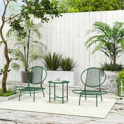 Loungeset – Tuinset – Balkonmeubels – Bistro Set – Loungeset Buiten – 3-delig – Weerbestendig Staal – Compact Design