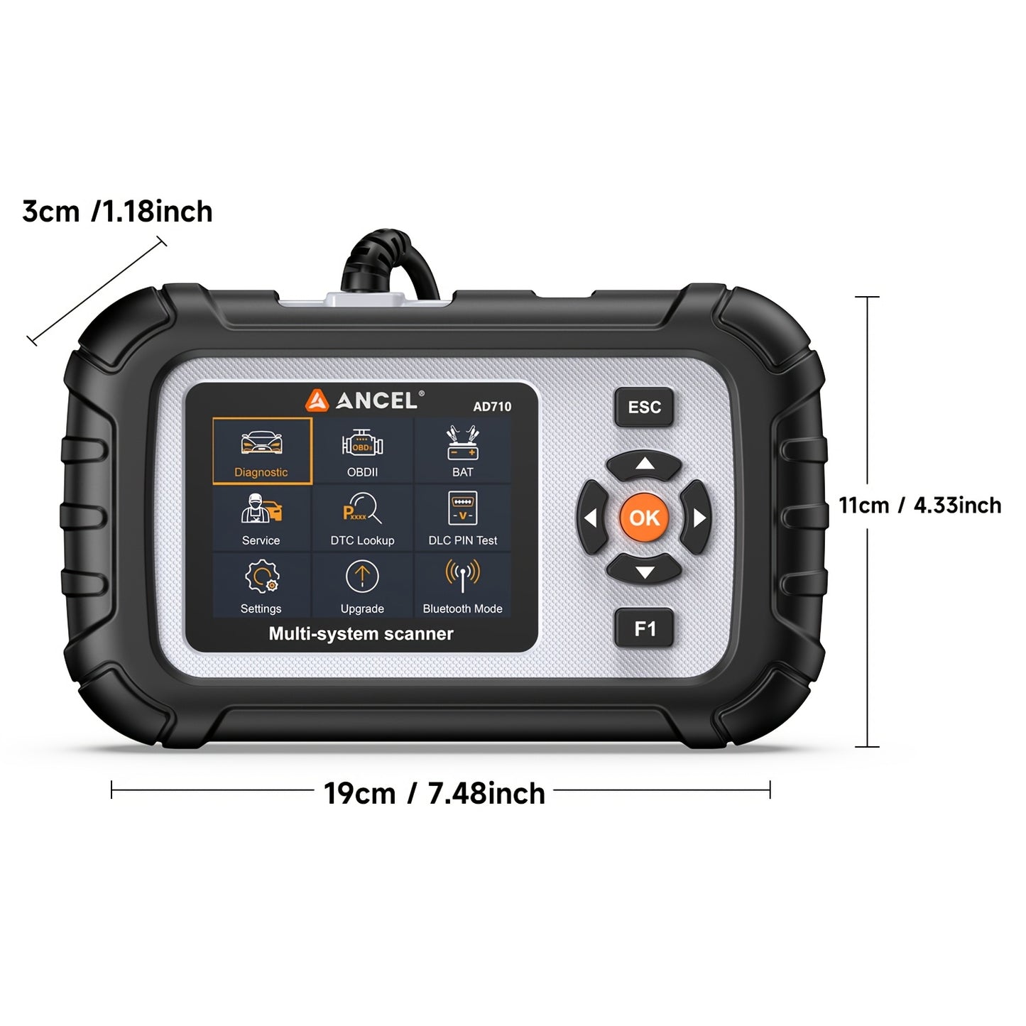 Autodiagnoseapparaat – OBD2 Scanner – Voertuigfoutlezer – Diagnosescanner – Auto Diagnosetool – 2,4 Inch Display – Bidirectionele Bediening – 15+ Resetfuncties