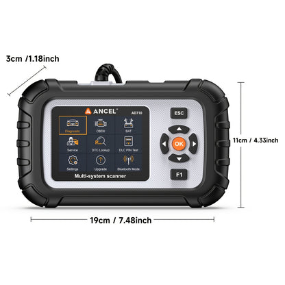 Autodiagnoseapparaat – OBD2 Scanner – Voertuigfoutlezer – Diagnosescanner – Auto Diagnosetool – 2,4 Inch Display – Bidirectionele Bediening – 15+ Resetfuncties