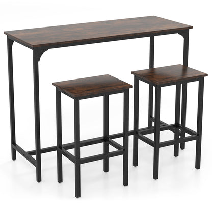 Barset – Bartafelset – Hoog Tafeltje – Barkrukken – Bistro Set – Industrieel Design – Compact 120x48x91 cm – Metalen Frame