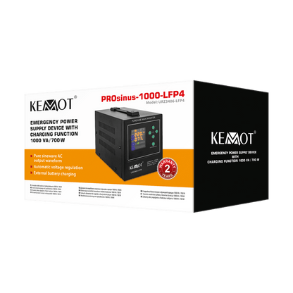 Noodstroomunit – UPS – No-break – Back-up Stroomvoorziening – Noodvoeding – 1000VA / 700W Vermogen – Zuivere Sinusgolf Uitgang