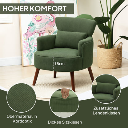 Fauteuil – Zitzak – Accentstoel – Relaxfauteuil – Lezenstoel – Groen – Verstelbaar Lendenkussen – Elektrisch Onafhankelijk