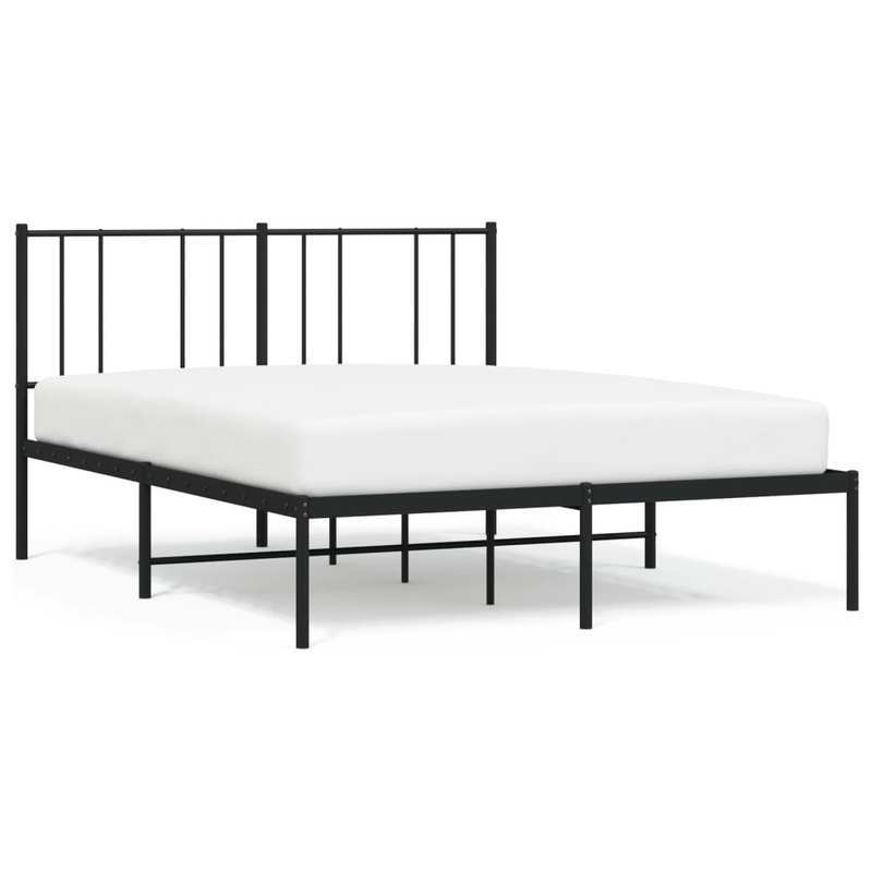 Modern Minimalist Bed Frame with Headboard - Heavy-Duty All-Metal Construction, Tool-Free Assembly, Extra Long Legs for Stability - Fits Standard Mattresses - Ideal for Small Spaces & Contemporary Bedrooms - 120x190cm (47x75i
