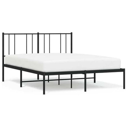 Modern Minimalist Bed Frame with Headboard - Heavy-Duty All-Metal Construction, Tool-Free Assembly, Extra Long Legs for Stability - Fits Standard Mattresses - Ideal for Small Spaces & Contemporary Bedrooms - 120x190cm (47x75i