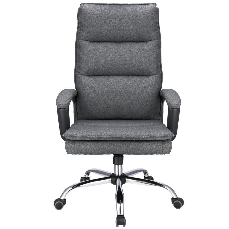 Bureaustoel – Bureaustoel Met Wielen – Kantoorstoel – Werkstoel – Stoel Met Stoffen Bekleding – Ergonomisch Comfort – Verstelbare Hoogte 43-49 cm - Donkergrjs