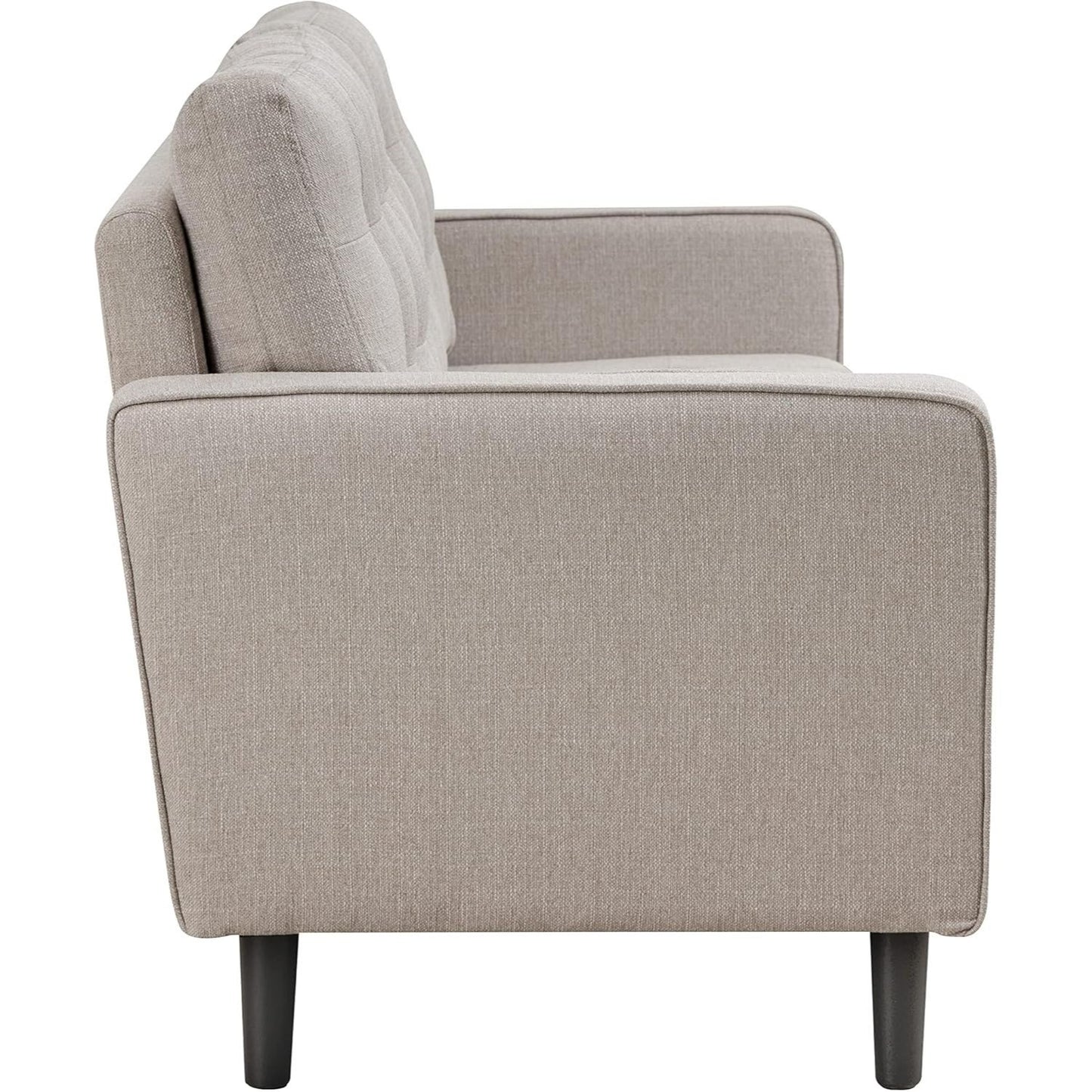 Bankstel – 3-Zitsbank – Sofa – Zitbank – Woonkamerbank – Beige Stof – Ademend Katoen – Houten Frame – Comfortabel & Duurzaam