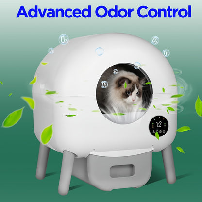 Zelfreinigende Kattenbak – Automatische Kattenbak – Smart Kattenbak – Zelfreinigend Kattenbak – Hygiënische Kattenbak – 90 Liter Inhoud – App-bediening & Veiligheidssensor