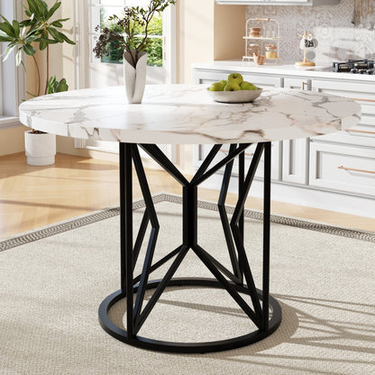 Ronde Eettafel – Eettafel Rond – Keukentafel – Salontafel Rond – Tafel 100x100x76 cm – Metalen Poten – Geschikt Voor 4-6 Personen