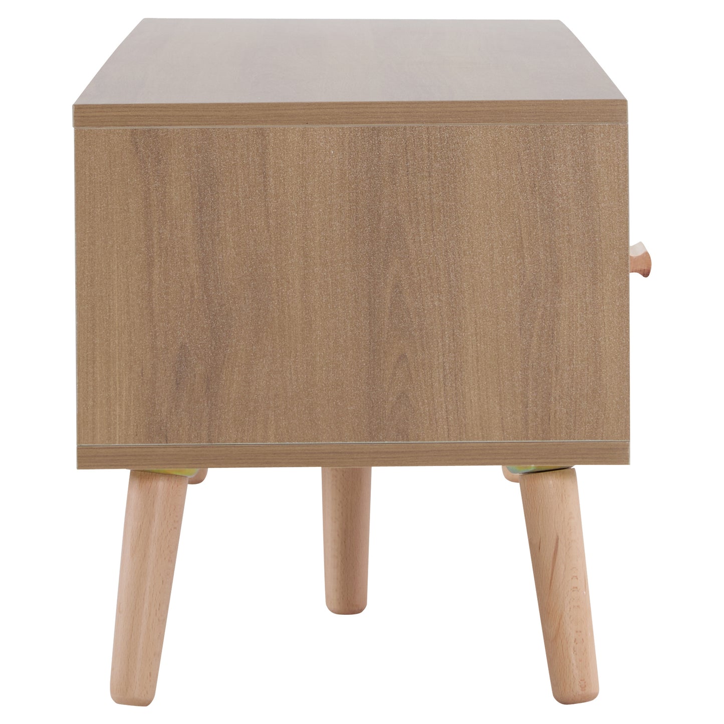 TV Meubel – TV Kast – TV Dressoir – Lowboard – TV Meubelen – Scandinavisch Design – 150x35x39 CM – Lichte Houtstructuur Met Witte Fronten