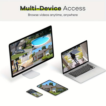 5MP Beveiligingsset – IP Camera Systeem – CCTV Set – Nachtzicht Camera’s – 4TB HDD Variant – 30 Meter Nachtzicht – Directe Bewegingsmeldingen