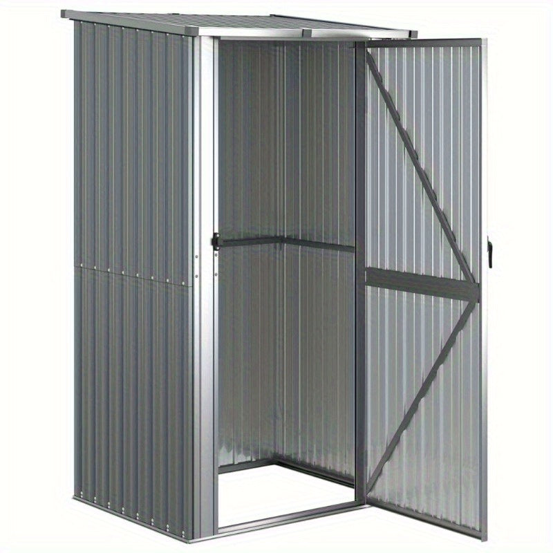 Tuinschuur – Tuinhuisje – Tuinberging – Tuinopslag – Schuur – Grijs – Gegalvaniseerd Staal – 118,5x97x209,5 cm – Stevig en Mobiel