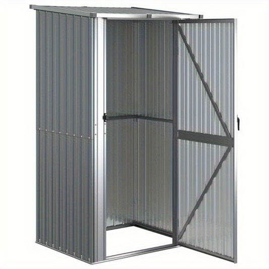 Tuinschuur – Tuinhuisje – Tuinberging – Tuinopslag – Schuur – Grijs – Gegalvaniseerd Staal – 118,5x97x209,5 cm – Stevig en Mobiel