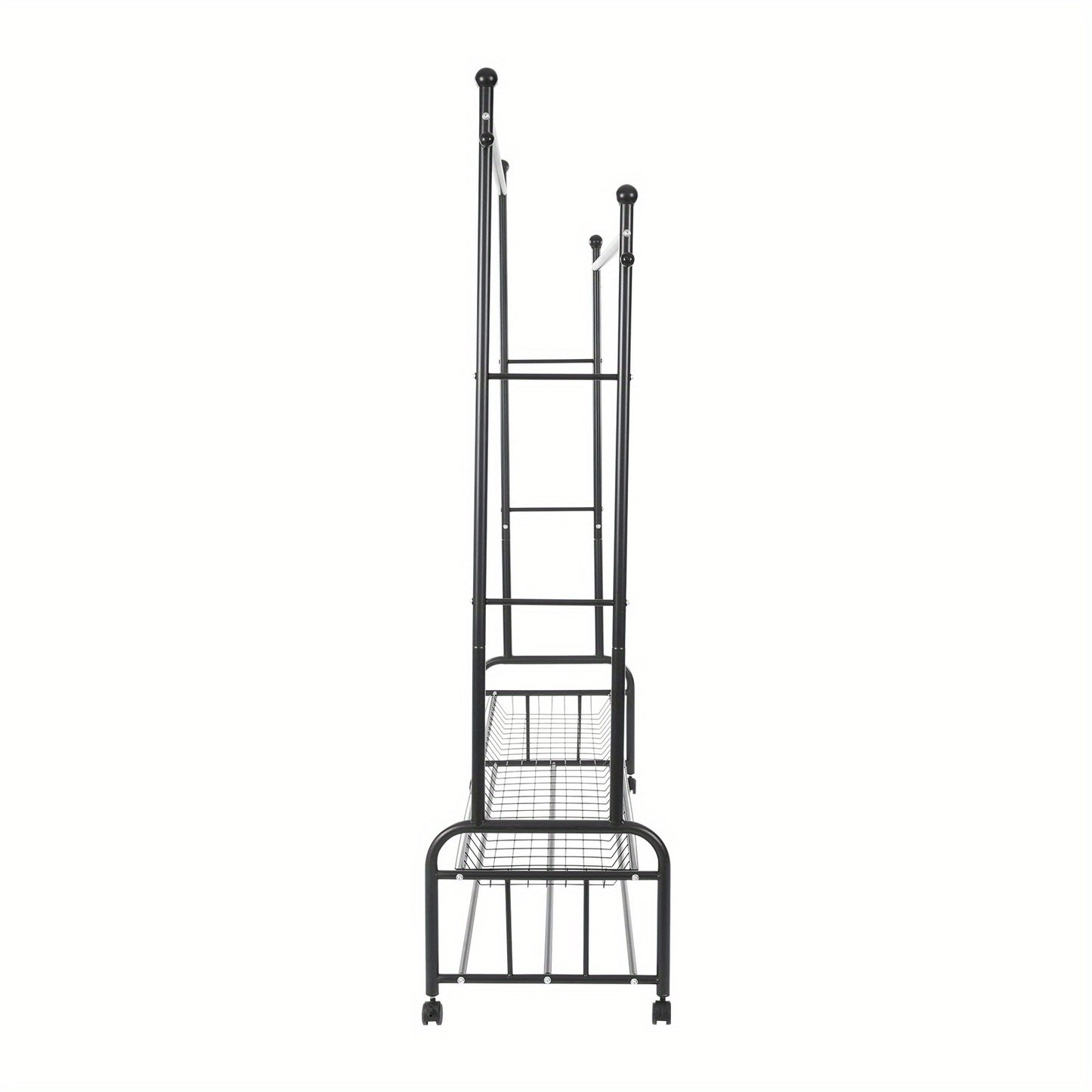 Kledingrek – Kledingstandaard – Garderoberek – Kapstok – Opbergrek – Metaal – Verstelbaar – Met Wieltjes En Remmen – 150x45x170 cm