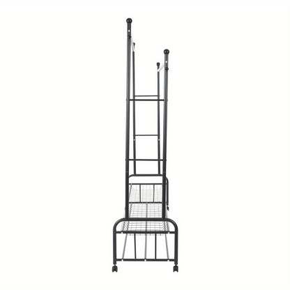 Kledingrek – Kledingstandaard – Garderoberek – Kapstok – Opbergrek – Metaal – Verstelbaar – Met Wieltjes En Remmen – 150x45x170 cm