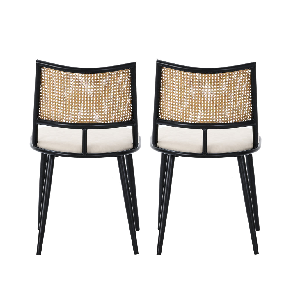 Dining chairs, rattan chairs typically possess a natural, lightweight appearance, lending an organic feel to both indoor and outdoor spaces. The design of these chairs is generally simple yet elegant, available as a set of tw