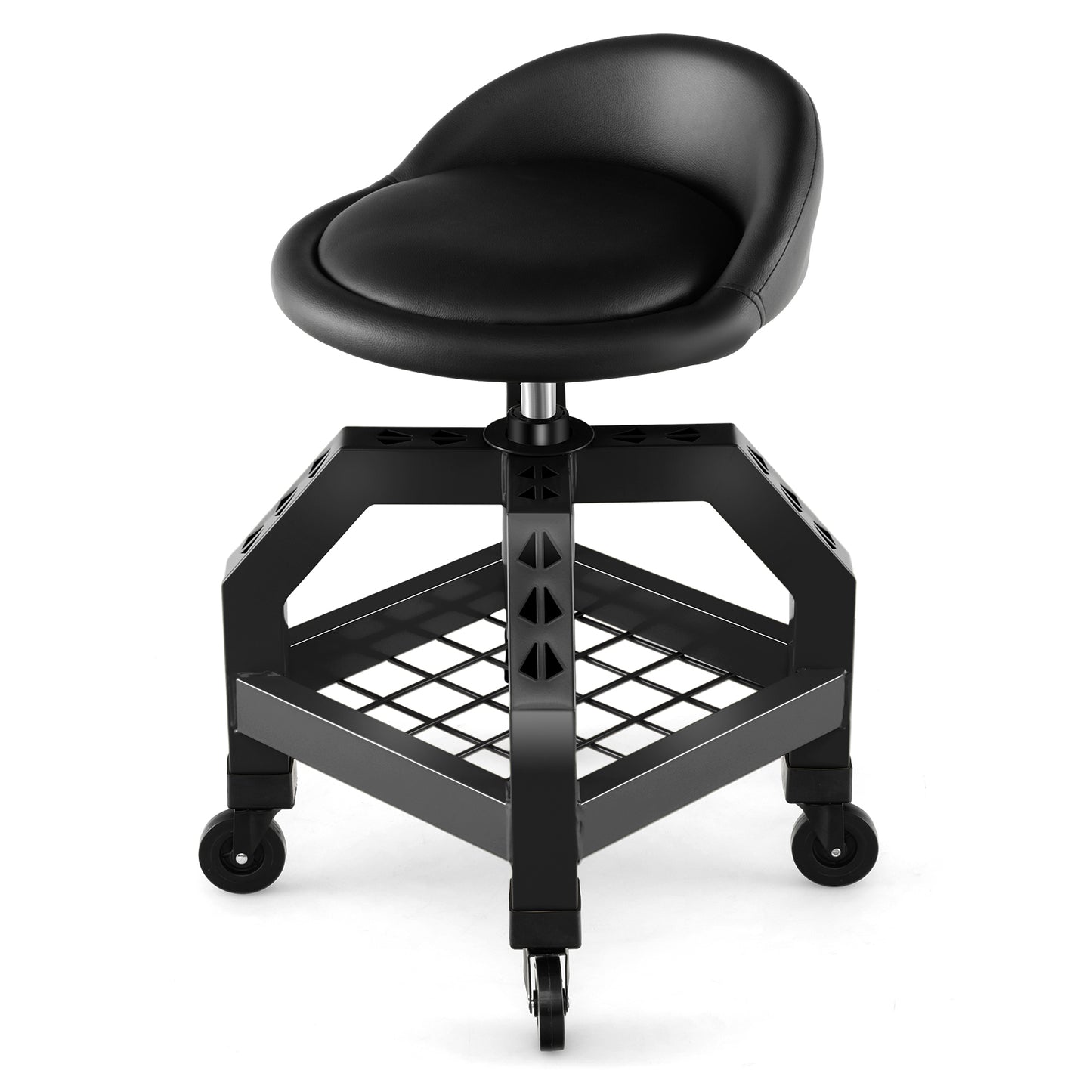 Werkkruk – Mechaniekkruk – Montagestoel – Swivel Kruk – Mobiele Kruk – Verstelbare Hoogte 57-70 cm – Met Wieltjes en Stevig Metalen Frame