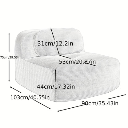 Fauteuil – Zitzak – Relaxstoel – Lounge Chair – Groene Bekleding – Compact Armlos Ontwerp – Comfortabele Kussens