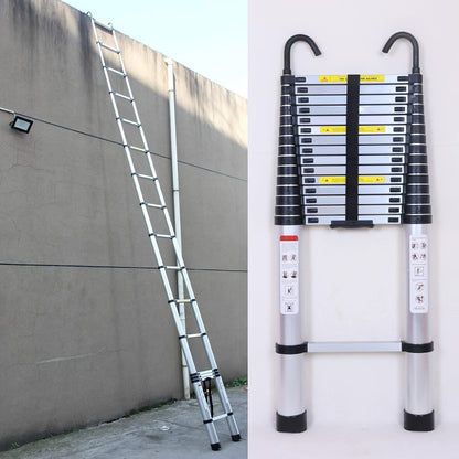 Telescopische ladder – Telescoopladder – Uitschuifladder – Vouwladder – Aanleunladder – Aluminium – 6,2 Meter – 15 Treden Met Vergrendeling – Afneembare Haak – Antislip – Draagkracht 150 kg