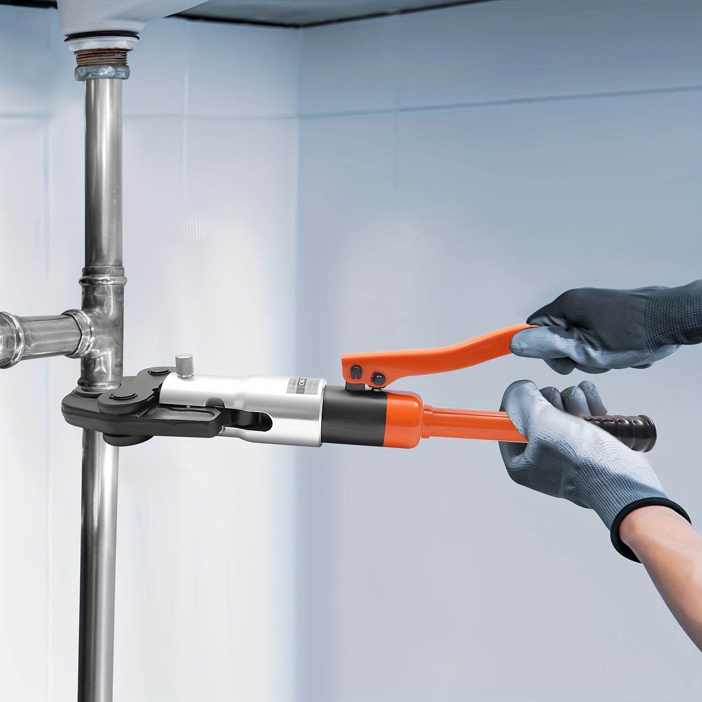 Krimptang – Persgereedschap – Hydraulische Tang – Druk Tang – Fittingen Tang – Max Crimpkracht 10 Ton – Ergonomische Handgreep Tangel