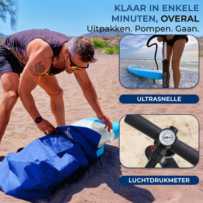 Opblaasbare SUP Board – Stand-Up Paddleboard – Peddelboard – Inflatable Paddleboard – Paddlebord Blauw – Anti-Slip Dek – 320 cm Lengte Met Accessoires