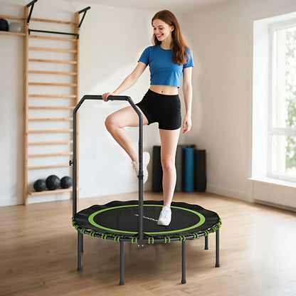1 Foldable Indoor Fitness Exercise Workout Rebounder | 4-Level Adjustable Foam Handle, Supports Up to 150kg, Green