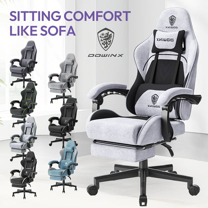 Ergonomische Gamingstoel – Bureaustoel – Computestoel – Werkstoel – Relaxfauteuil – Hoge Rugleuning Met Lendensteun – Verstelbare Rugleuning Met Handgreep – Sterk Metalen Frame Tot 136 KG