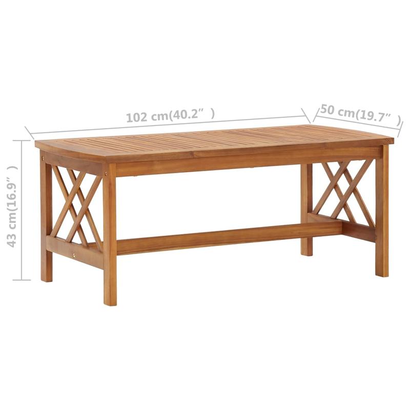 Salontafel – Koffietafel – Tafel – Meubel – Houten Tafel – Massief Acaciahout – 102x50x43 cm – Olieafwerking