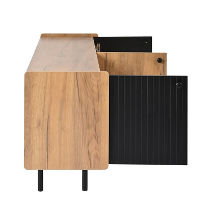 tv meubel – tv kast – tv dressoir – tv console – tv meubelen – modern design – 160 cm breed – geschikt voor tv tot 65 inch – stevige constructie – drie deuren en open vakken