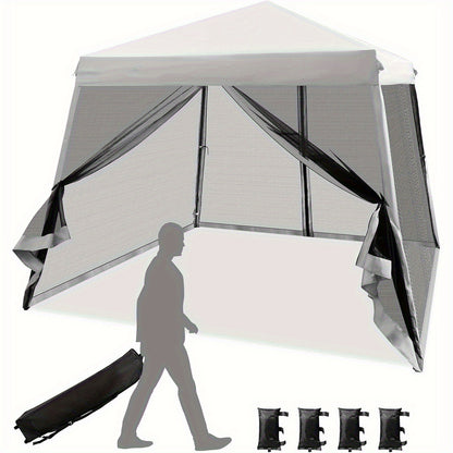 Pop-Up Partytent – Instant Tent – Schaduw Tent – Evenemententent – Vouwtent – 3,05x3,05 Meter – UPF 50+ Zonbescherming – Verstelbare Hoogte Met Muggenwerende Mesh