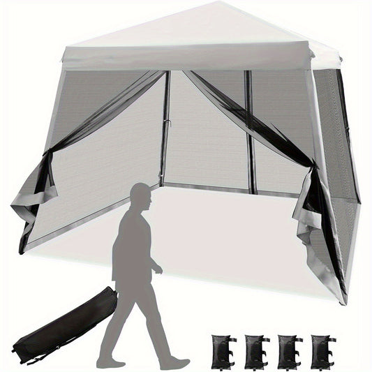 Pop-Up Partytent – Instant Tent – Schaduw Tent – Evenemententent – Vouwtent – 3,05x3,05 Meter – UPF 50+ Zonbescherming – Verstelbare Hoogte Met Muggenwerende Mesh