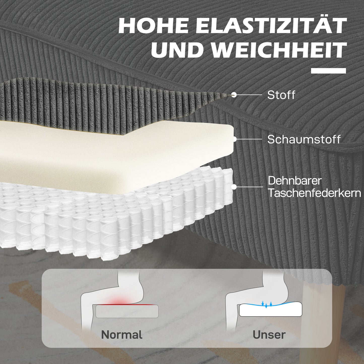 2-zits bank – tweepersoons sofa – loveseat – loveseatbank – zitbank – fluwelen polyester bekleding – stevig houten frame – 117x56,5x77 cm – grijs